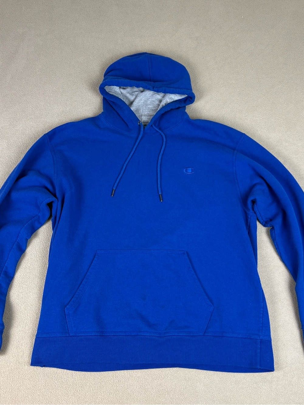 Champion Authentic Hoodie, Blue. Front Pocket. Men's Sz XL